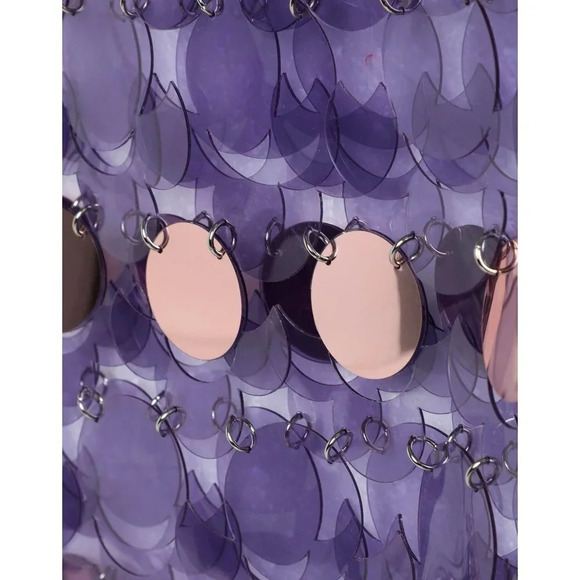 PACO RABANNE Sequin Mini Skirt in Lila 36 3 4 New Rero Disco Beaded - Picture 11 of 16